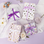 Ribbli Purple Satin Ribbon 3/8 Inch x 4 Rolls Total 40 Yards-White Lavender Purple Ribbon for Gift Wrapping Craft Wedding Decoration