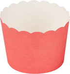 Panificio 3 Ounce Cupcake Wrappers, 200 Scalloped Baking Cups - Oven-Ready, Greaseproof, Red Paper Cupcake Liners, Disposable, For Birthdays, Baby Showers, Or Weddings - Restaurantware