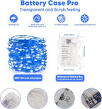 1 Pack 32.8 Ft. Battery Operated Outdoor String Lights with Remote & Timer, LED Blue Fairy Lights, Waterproof Twinkle Lights for Bedroom, Dorm, Mason Jar, Wedding, Party, Christmas