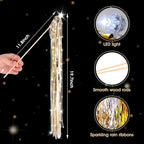 100 pcs Wedding Wands Light up with LED Tinsel Wedding Streamers for Wedding Send off and Greeting Ideal Props for Weddings, Birthday Parties, Christmas Cheerleading Games (Champagne)