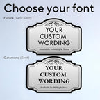 Design 2 Decorative Outdoor Metal Signs - Personalized Aluminum Driveway Signs, Waterproof, 18x12 In, Metallic Silver