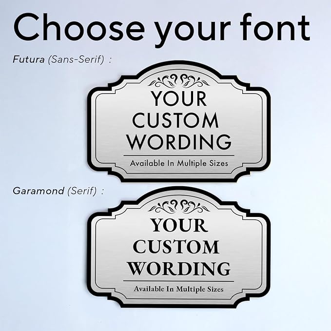 Custom Decorative Outdoor Metal Sign - Personalized Aluminum Driveway Sign, Waterproof, Made in USA - Design 2 Metallic Silver 36x24 In