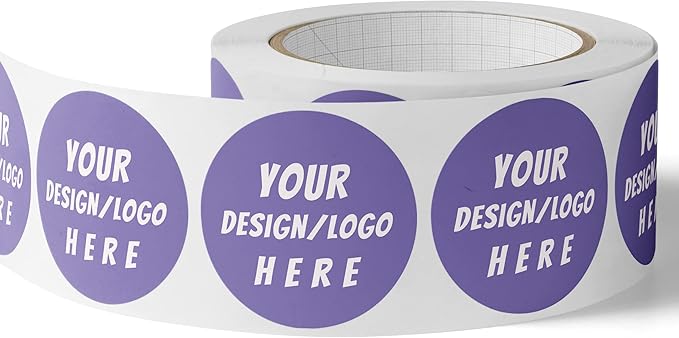 150 Custom Circle/Square BOPP Roll Labels- Personalized Stickers for Business Logo, Party, Wedding Favor, Baby Shower-Any Design Text + Image, Matte/Gloss Finish (2 Inch Square)