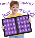 1000+ Pockets Trading Card Binder, Premium 16 Pocket Card Binder, Ringless Side Loading Collection Album Holder Folders for MTG, TCG, Game Cards & Sports Cards (Purple)