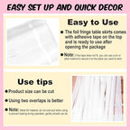 3 Pack 29 x108 Inch Macaron White Foil Fringe Table Skirts Metallic Banner for Tinsel Streamer Garland Backdrop for Parade Floats Mother's Day, Graduate, Birthday, Wedding Party Decoration