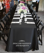 4 Pack Black Tablecloths for 6ft Rectangle Tables 60 x 102 Inch - Polyester Table Cover Stain and Wrinkle Resistant Washable Fabric Table Clothes for Wedding Party Banquet Reception Restaurant