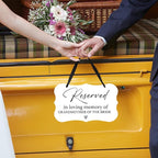 Acrylic Wedding Sign, Ring Bearer Sign, Reserved Seating Signs, for Grandmother of The Bride, Rustic Wedding Decor Signs, Acrylic Wall Art With Ribbon for Chairs Weddings Decor (White)