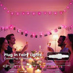 100LED Pink String Lights Outdoor Indoor for bedroom, 43FT Connectable Globe String Lights with Timer, 13 Modes Fairy Light Plug in Waterproof for Anniversary Valentines Party Christmas Decorations