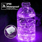 pozzolanas 50 Pack Purple Battery Operated String Lights - 7 ft Waterproof Fairy Lights with 20 LEDs for Home, Mason Jar, Party, Wedding, Halloween, Christmas Decorations