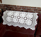 Cotton Handmade Crochet lace Table Runners Rectangular Tablecloth Doilies Doily Table Dresser Scarf Décor,19x23Inch,White
