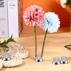 Kritkin 24 Pieces Flower Frogs Holder Mini Floral Round Flower Japanese Arranger Fixed Pin Holder for Arrangements Floral Plant Small Vase Ikebana Decoration Supplies Plant Fixation(0.9 Inch,Silver)
