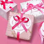 Ribest Pink Double Faced Satin Ribbon Set, 3/8 Inch White, Light Pink, Pink, Hot Pink, Fuchsia Ribbons for Valentine's Day Gift Wrapping Crafts Wedding Baby Shower, 5 Rolls × 10 Yards Total 50 Yards