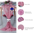 MDS 5 Pack 10ft Chiffon Table Runner 29 x 120 Inches Sheer Wedding Runner Romantic Rustic Table Runner for Wedding Decorations, Birthday Parties, Bridal Shower Party Arch Decor - mauva