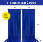 10ft x 8ft Royal Blue Backdrop Curtains for Party Stage Wedding Ceremony Light Filtering Curtains Photography Backdrop for Baby Showers Rod Pocket Home Sliding Door Decoration, 5ft x 8ft, 2 Panels