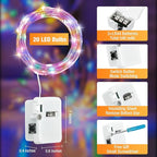 12 Pack Fairy Lights Battery Operated - 7ft 20 Led Twinkle Lights 3 Modes, Multi-Colored Bulk Mini String Lights Waterproof for Mason Jars Vases DIY Party Wedding Decoration Christmas