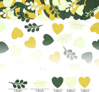 200PC Sage Green Heart Confetti for Wedding Baby Shower Engagement Birthday Bachelorette Party Decorations Greenery Eucalyptus Leaves Table Scatter for Bridal Shower Decor