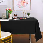 10 Pack Polyester Tablecloth, 60 x 102 Inch Black Polyester Table Cloth for 6 Feet Rectangle Tables, Stain and Wrinkle Resistant Washable Table Cover for Kitchen Wedding Banquet Restaurant Party
