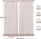 PARTISKY 10ftx7ft Taupe Chiffon Backdrop Curtains, Wrinkle-Free Sheer Fabric Photo Drapes for Wedding Ceremony Arch Birthday Baby Shower Photography Stage Decor 5ft x 7ft, 2 Panel
