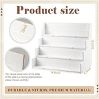 4 Tier Greeting Card Display Stand White Bamboo and Acrylic Sticker Display Stand Trading Card Holder Retail Photos Shelf for Vendors Craft Collection & Show