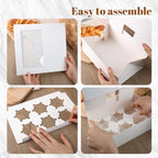 HANSGO 6 Count Cupcake Boxes,6PCS Cupcake Containers with Window White Pastry Boxes for Muffins Pastry Strawberry, Party Supplies 9.5x6.3x3.5 Inch