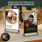 15 Pack Acrylic Sign Holder 4x6, Wedding Black Frame Table Number Holders Vertical, Clear Picture Frames Flyer Stands Tables Menu Holder, Double Photo Paper Display Holder for Party, Home, Office