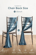 Ling's moment Wedding Chair Sashes Cover Aisle Decorations Draping Fabric Wrinkle-Free with Tie 16 Pcs Dusty Blue & Navy for Party Ceremony Reception Floral Arrangement Banquet Outdoor Decor