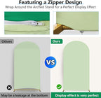 HEMMOTOP 7.2 ft Arch Backdrop Cover(One Piece Double Color), Green and Sage Green Spandex Arch Stand Covers, Fabric Stretchy Background for Balloon Arches, Wedding, Birthday Party, Baby Shower