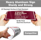 Custom Signs Outdoor Metal Sign - 12 x 8 Customized Personalized Aluminum for Office, Home, Business, Decor, Road Signs, Rust-Proof (Ivory Text Box)
