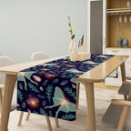 Moth Table Runner, Retro Boho Aesthetic Blue Moth Magic Table Runner for Home Kitchen Dining Party Indoor Outdoor Decoration 13x60 Inch