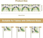 Peacock Table Runner,Spring Plant Butterfly Print Seasonal Table Runner for Home Kitchen Dining Party Indoor Outdoor Decoration 13x60 Inch