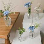 Glass Bud Vase Set of 5 Pcs Small Minimalist Vases for Flowers, Vintage Rustic Home Decor for Table Centerpiece Wedding Party, Modern Clear Aromatherapy Bottle for Living Room Bedroom