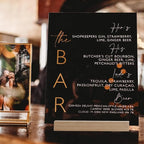 JINMURY 8x10 Inch Black Acrylic Sign with Holder- 6 Pack Blank Black Acrylic Sheets and Wood Stands, DIY Blank Signs for Wedding Party Reception (6 Pack 8 x10 Inch)