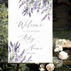 Lavender Floral Boho Wedding Welcome Sign, Welcome Sign Wedding, Custom Wedding Welcome Sign