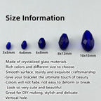 150pcs 4x6mm Teardrop Crystal Glass Beads for Jewelry Making, Faceted Vertical Hole Teardrop Glass Spacer Beads for Wind Chimes Bracelet Earring Necklace DIY Craft(Dark Blue)