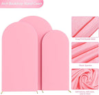 Wokceer Wedding Arch Cover (7.2FT, 6.6FT, 6FT) Set of 3 Spandex Fitted Wedding Arch Stand Covers for Round Top Chiara Arch Backdrop Stands Cover for Birthday Party Ceremony Banquet Decor Pink