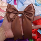 Brown Solid Satin Ribbon 1-1/2 Inch 25 Yards Solid Polyester Fabric Ribbon for Gift Wrapping Wedding Christmas Baby Shower Birthday Party Decoration Handmade Immortal Flower Craft