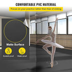 VEVOR Dance Floor Roll - 6.6x9.8ft, 0.06in Thick PVC Vinyl, Black/Grey Reversible, Non-Slip, Ballet & Jazz Style