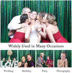 ShiDianYi Iridescent Green Sequin Backdrops for Photograph Backdrop 4FTx10FT 2 Panels Birthday Background Glitter Curtains Green Blue Curtain Sequin Fabric Christamas Decor