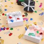 Happy Birthday Confetti Glitter Metallic Foil Table Confetti Multicolor Birthday Cake Balloon Sprinkles Table Centerpiece for Baby Shower Party Decorations DIY Arts and Crafting
