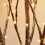 Fudios Lighted Branches Snow Dusted with Timer 100 LED 32IN, Artificial Tree Branch with Lights for Home Bedroom Fireplace Mantle Christmas Holiday Decoration