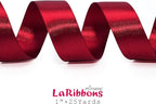 LaRibbons Burgundy Satin Ribbon 1 Inch 50 Yards Luxury Double Faced Red Silk Ribbon for Flower Bouquet Crafts Gift Wrapping Wedding Bow Christmas Decoration