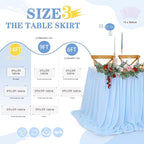 Baby Blue Table Skirt for Birthday Party14ft Rectangle or Round Chiffon Table Skirt for Boy Gender Birthday Mermaid Theme Party Decoration