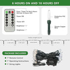 Tcamp 33ft 100LED Battery Operated Christmas Lights Outdoor Indoor, Battery Christmas Tree Lights with Remote Timer, 8 Modes Battery String Lights for Xmas Tree Wreath Bedroom Decor (Warm White)