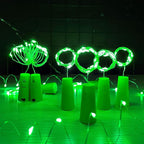 Wine Bottle Lights with Cork 15Pack 10 LED 40 Inches Battery Operated Silver Wire Liquor Fairy Mini String Lights for Party Christmas Halloween Wedding Decoration (Green)