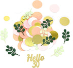 300PC 30TH Birthday Confetti for Table Pink and Sage Green Happy 30TH Birthday Decorations for Her Dots Hello 30 Confetti Scatters Thirty Party Decor Supplies