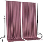 AK TRADING CO. 10 feet x 8 feet IFR Polyester Backdrop Drapes Curtains Panels with Rod Pockets - Wedding Ceremony Party Home Window Decorations - Dusty Rose