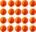 20pcs Honeycomb Flower Balls - Party Decor, Tissue Paper Pom Poms (6inch, Orange)