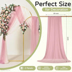 Wedding Arch Draping Fabric 29" x 19Ft Sheer Drapes for Backdrop Wedding Ceremony Reception Ceiling Decor Curtain Baby Bridal Shower Decoration (Dusty Rose, 2 Panels)