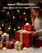 Remote Candles, 24PCS Flameless Tea Lights Candle Battery Operated with Timer, 400+Hours Remote Control LED Tea Lights Votive Candle - 1.5'' D X 1.25'' H- Warm Yellow Light