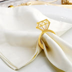 Edussy Gold Napkin Rings Set of 12,Acrylic Mirror Diamond Napkin Ring Holders for Wedding Centerpiece Table Decorations, Bridal Brunch,Family Dinner, Bridal Shower or Anniversary Decor